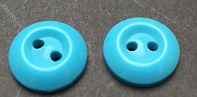 6 Powder Blue 1.6cm Dome Shaped Vintage Buttons