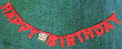 1950s Log Shaped  5ft  HAPPY BIRTHDAY Banner.. Environmentally Friendly !