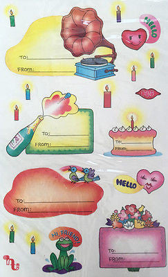 2 Sheets of Wonderfully 1970s Birthday Stickers ...That Still Stick