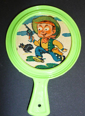 Weirdly Wonderful 1960s 10cm Cartoon Mirror -Cowboy, General, Clown or Teddy