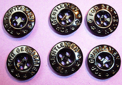 6 Vintage FOR GENTLEMEN Buttons 1.5cm wide - with Stars !