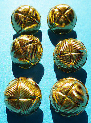 Vintage Gold Lotus Flower 12mm Buttons - 6 of them