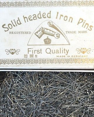 1lb Vintage German 1" Solid Headed Iron Pins