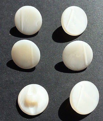 1 Gross (144) Vintage 1.5cm White Glass Buttons with Interesting Detail.
