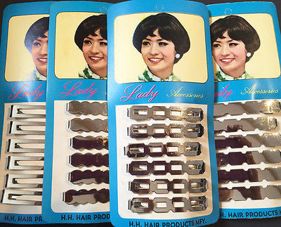 Fab 1960s Chrome Strong 6cm Hair Barrettes - Choice of Design..VERY Modern..