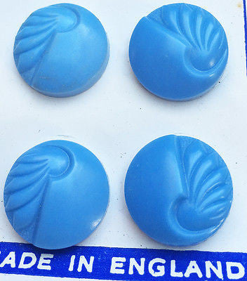 1.8cm or 2.2cm English 1940s Blue Catalin VERY Deco Buttons - 12 of them...