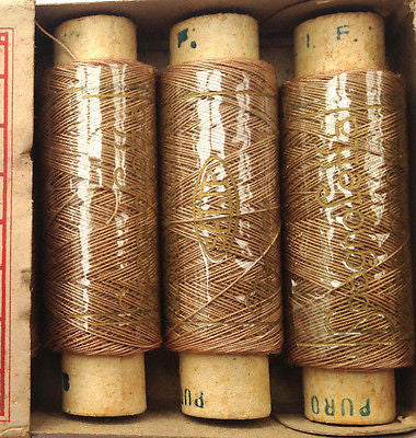 Cotton Thread 12 spools x 50yds Vintage Italian MONA LISA Box LOTS of Shades