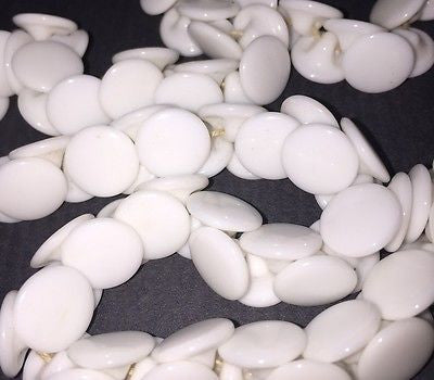 A String of 144 Vintage Czechoslovakian White Glass 1cm Buttons