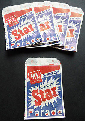 Unused 1970s INTERNATIONAL STAR PARADE Chewing Gum Bags- 10 of them...