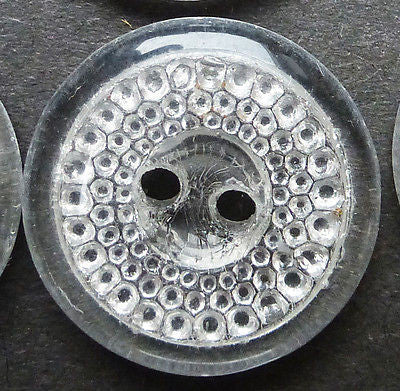 6 Rather Lovely Vintage Czech Glass Buttons 1.8cm or 1.3cm