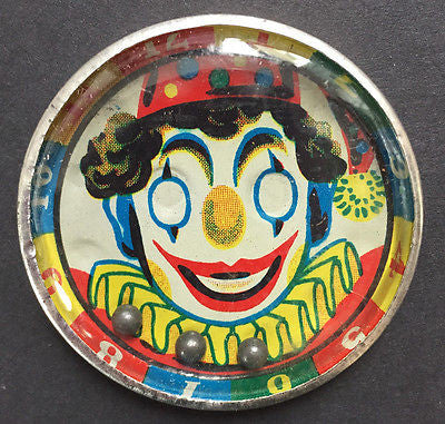 1950s Tin Dexterity Puzzle  Made in JAPAN -  Clown or Indian