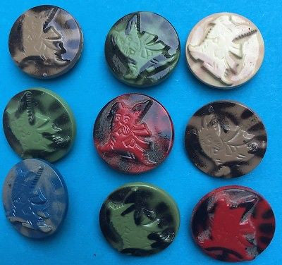 Vintage Italian 18mm Scottie Dog Buttons - Choice of Colours
