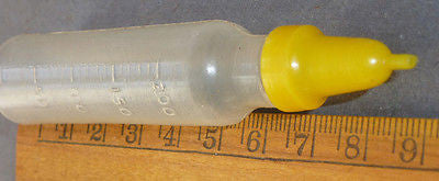 3 Vintage 9cm Baby Doll Refillable Feeding Bottles - Top Comes Off