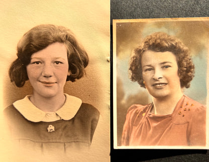 4 Pretty Old Hand Tinted Photos  (C10)