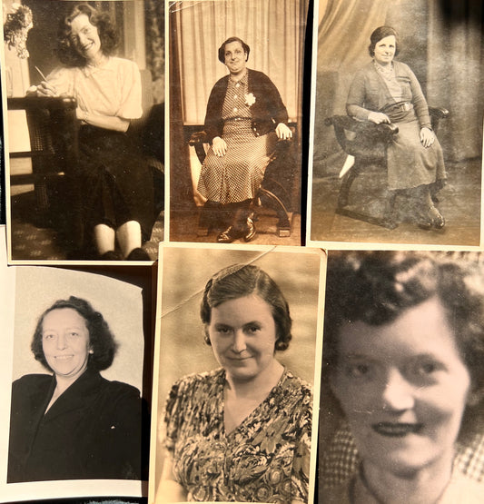 6 Postcard Sized Photos from 1930s and 40s of Women  (C12)