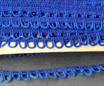 1m of Happy Looped Blue Vintage Trim -1cm wide - Made in England