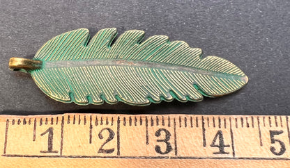Most Appealing 4.5cm Verdigris Leaf Pendant / Charm