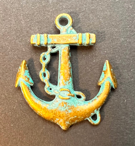 Big 3cm Verdigris Anchor Charm / Pendant