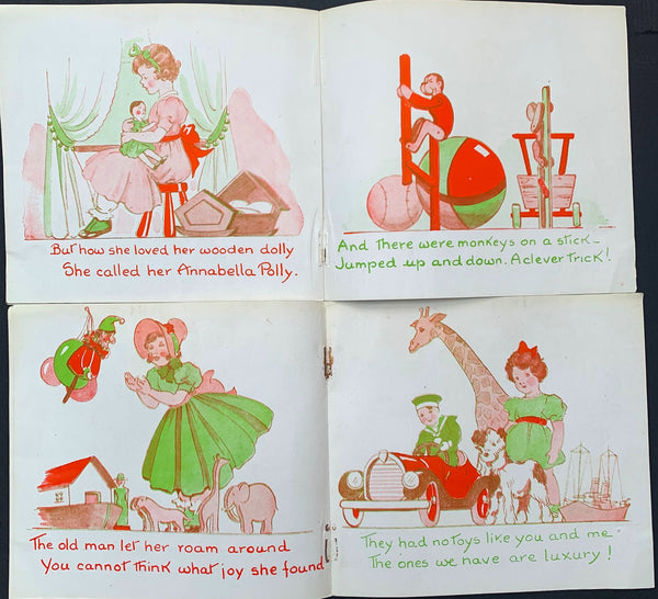 1930s Paper Picture and Story Book IN THE TOY SHOP