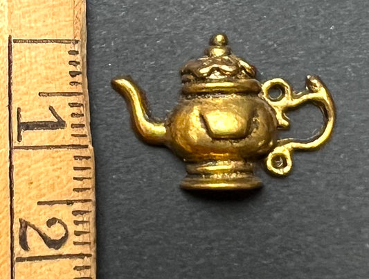 Antique Gold Tone Tea Pot 2.2cm Charm / Pendant or for a Dolls House