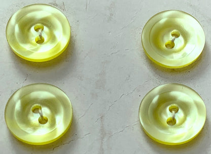 6 Shimmery Yellow 1.4cm or 1.7cm Vintage Lucite Buttons