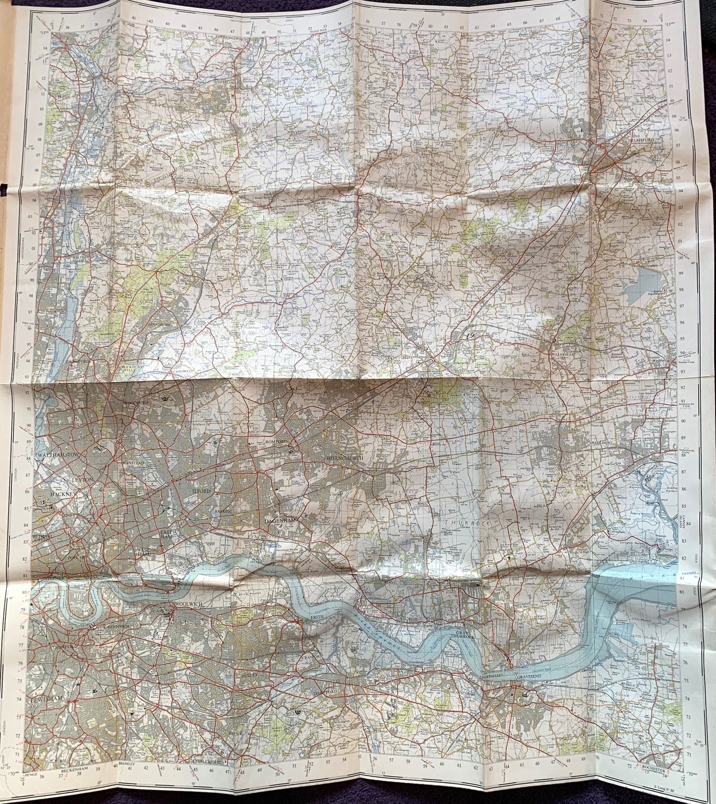 Very Interesting  1950s and 60s ORDNANCE SURVEY MAPs of N.E LONDON into Hertfordshire & Essex 1" to 1 Mile