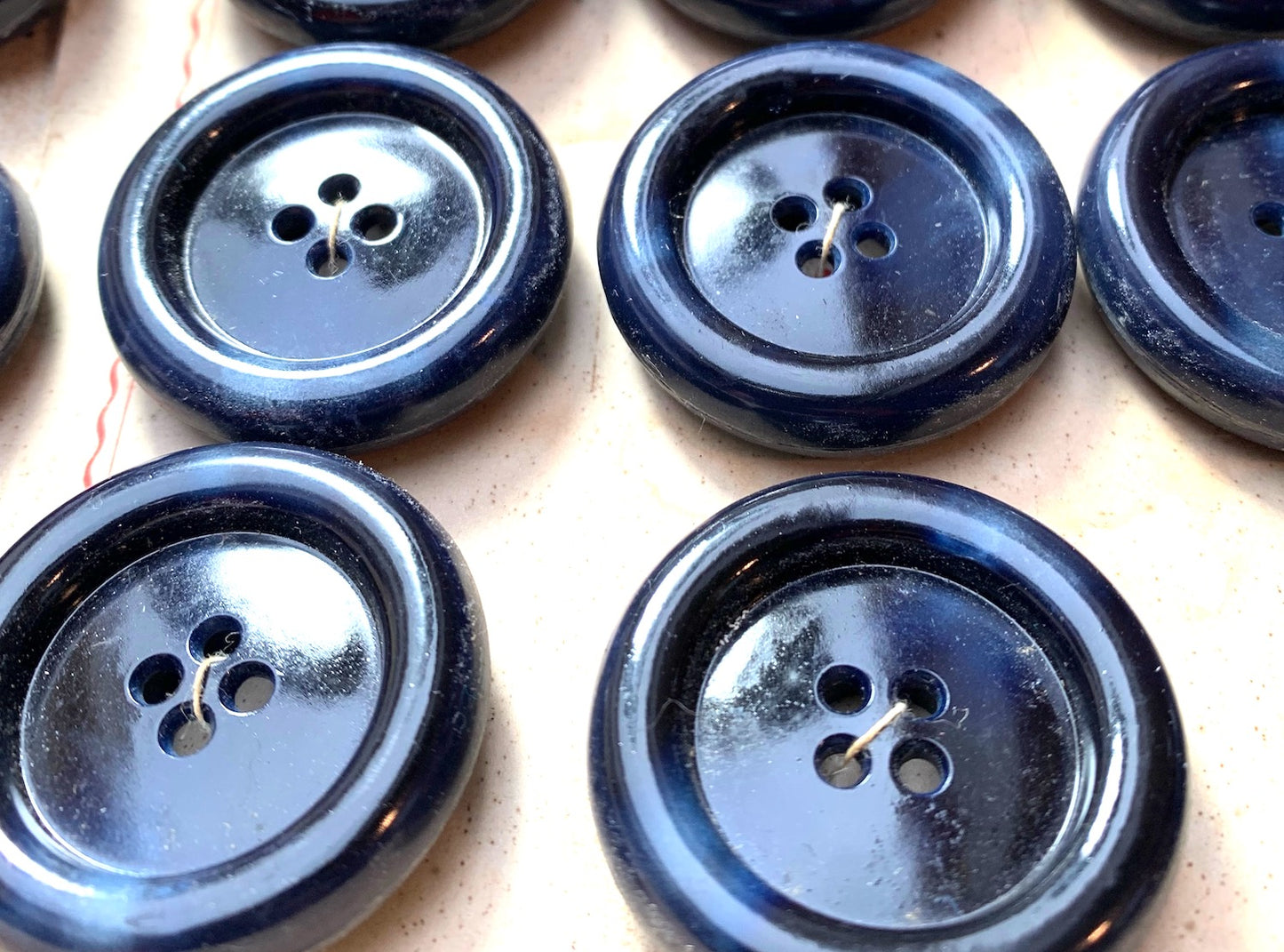 6 or 12 Big Chunky 3.2cm or 2.7cm Vintage Very Dark Blue Smudged Buttons