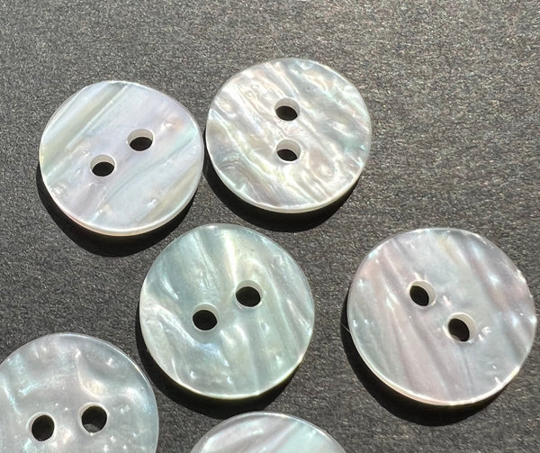 6 Clever Lucite "Mother of Pearl" 14mm Buttons
