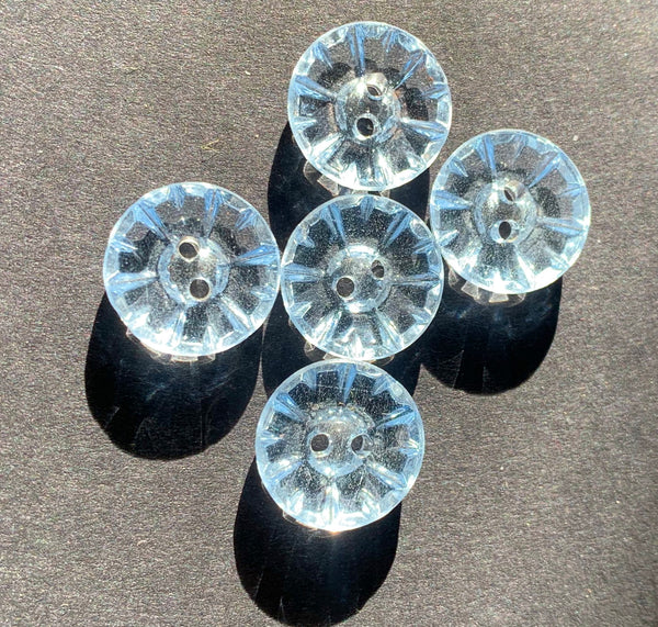 Twinkly Pale Blue Cut Glass Vintage 1.3cm Buttons