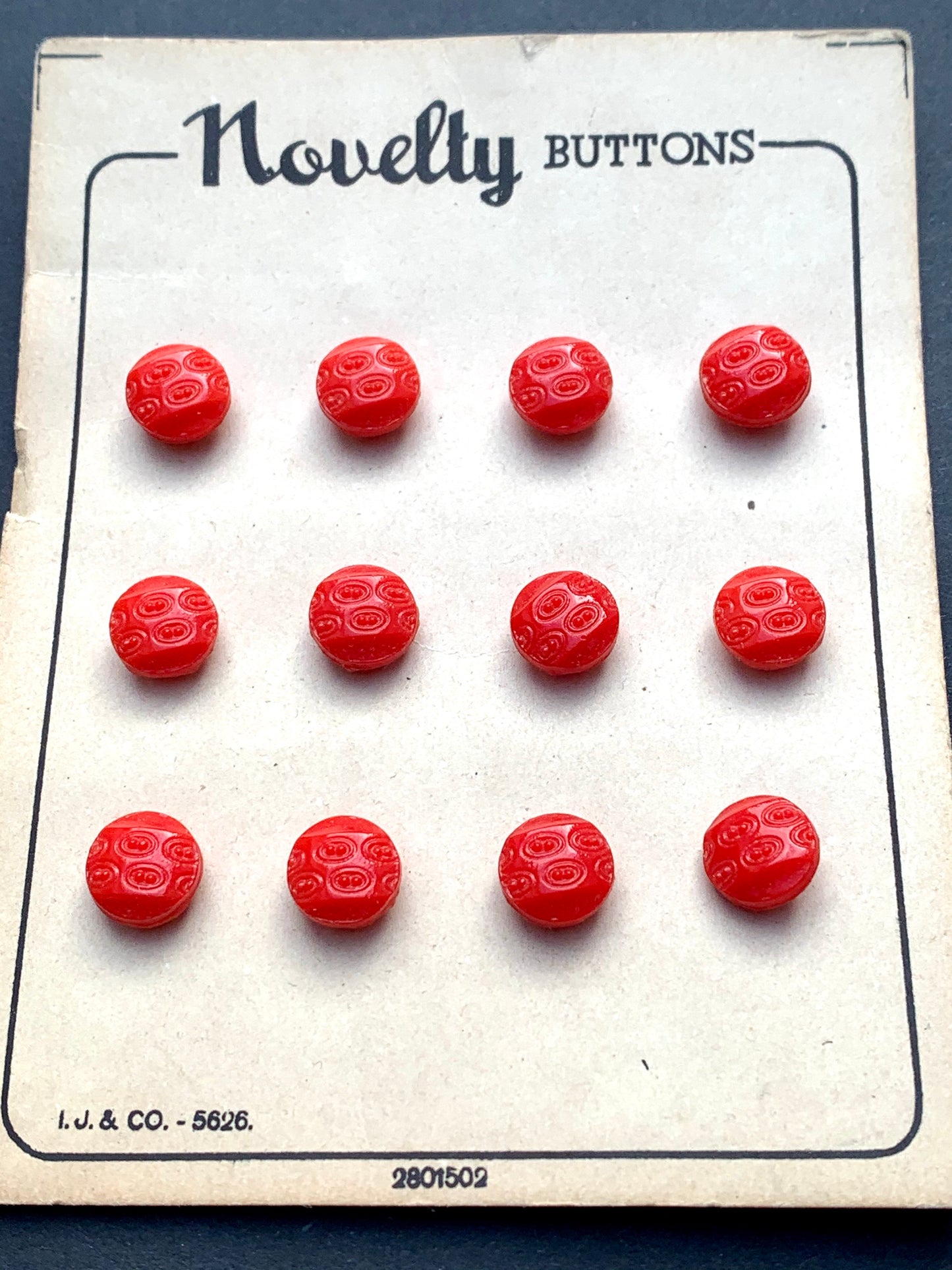Interesting Vintage Red 1cm or 1.5cm  Glass Buttons