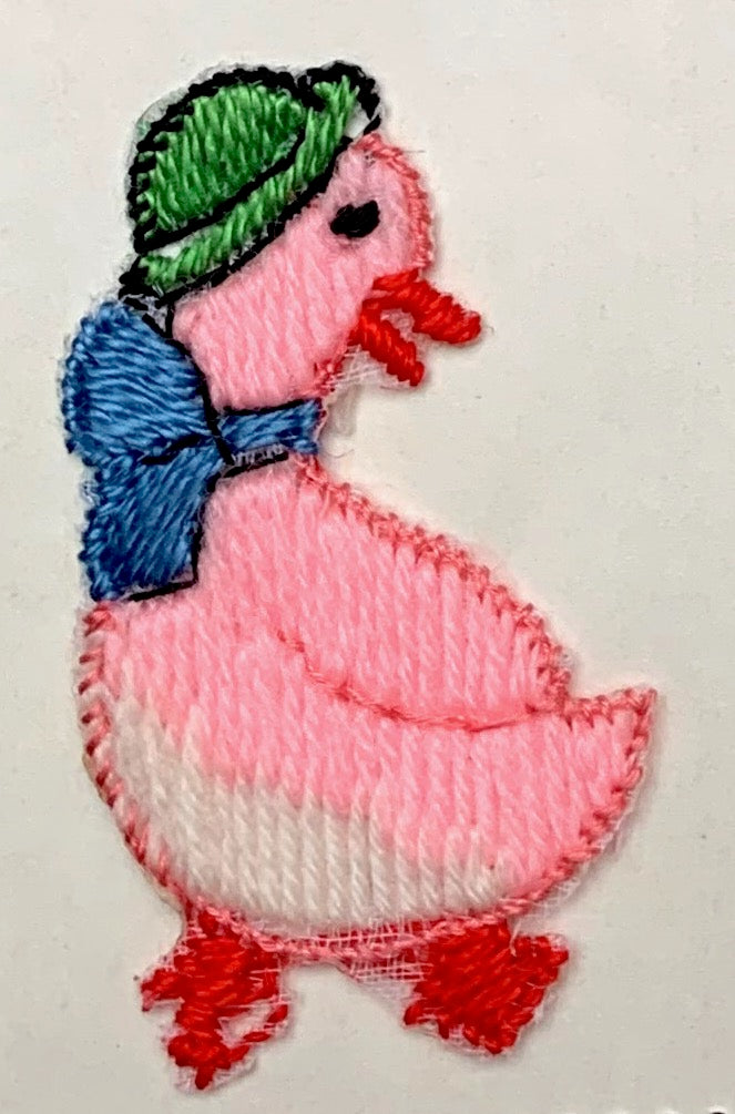 Ducks in Hats...and Bows - Charming Vintage 4cm Appliques- Choice of colours