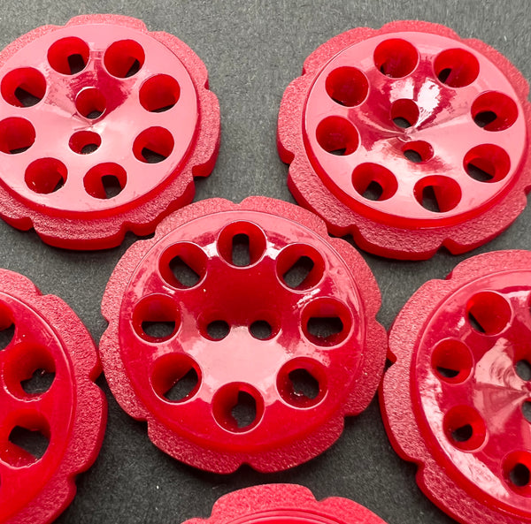 6 or 24 Scarlet 2.2cm Vintage French  Buttons