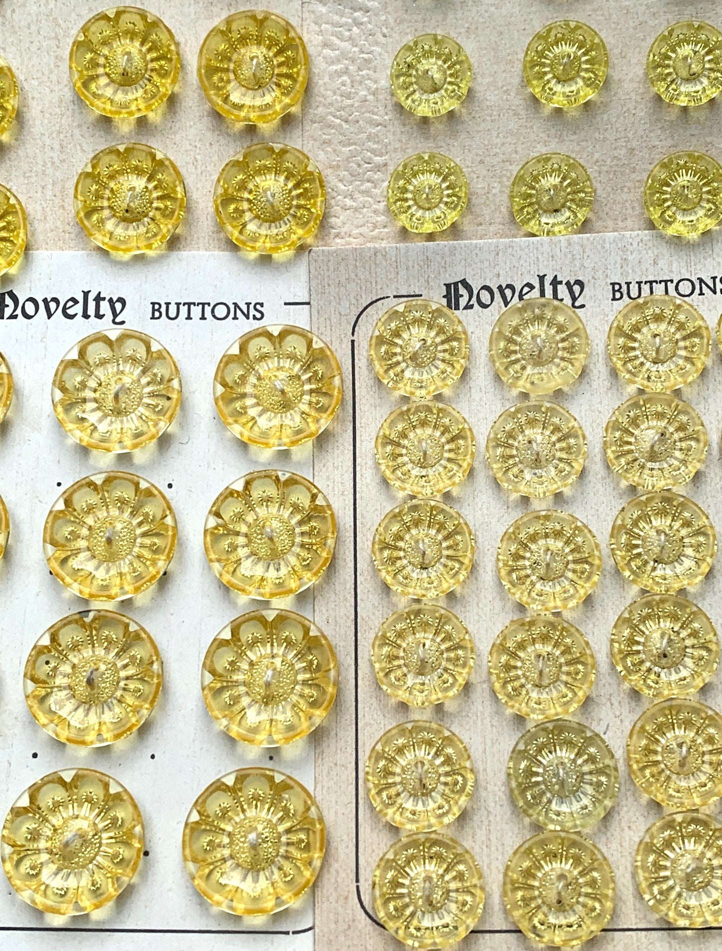 Golden Yellow Vintage Flower Buttons - Different sizes and quantities 1.2cm, 1.5cm, 1.8cm, 2cm
