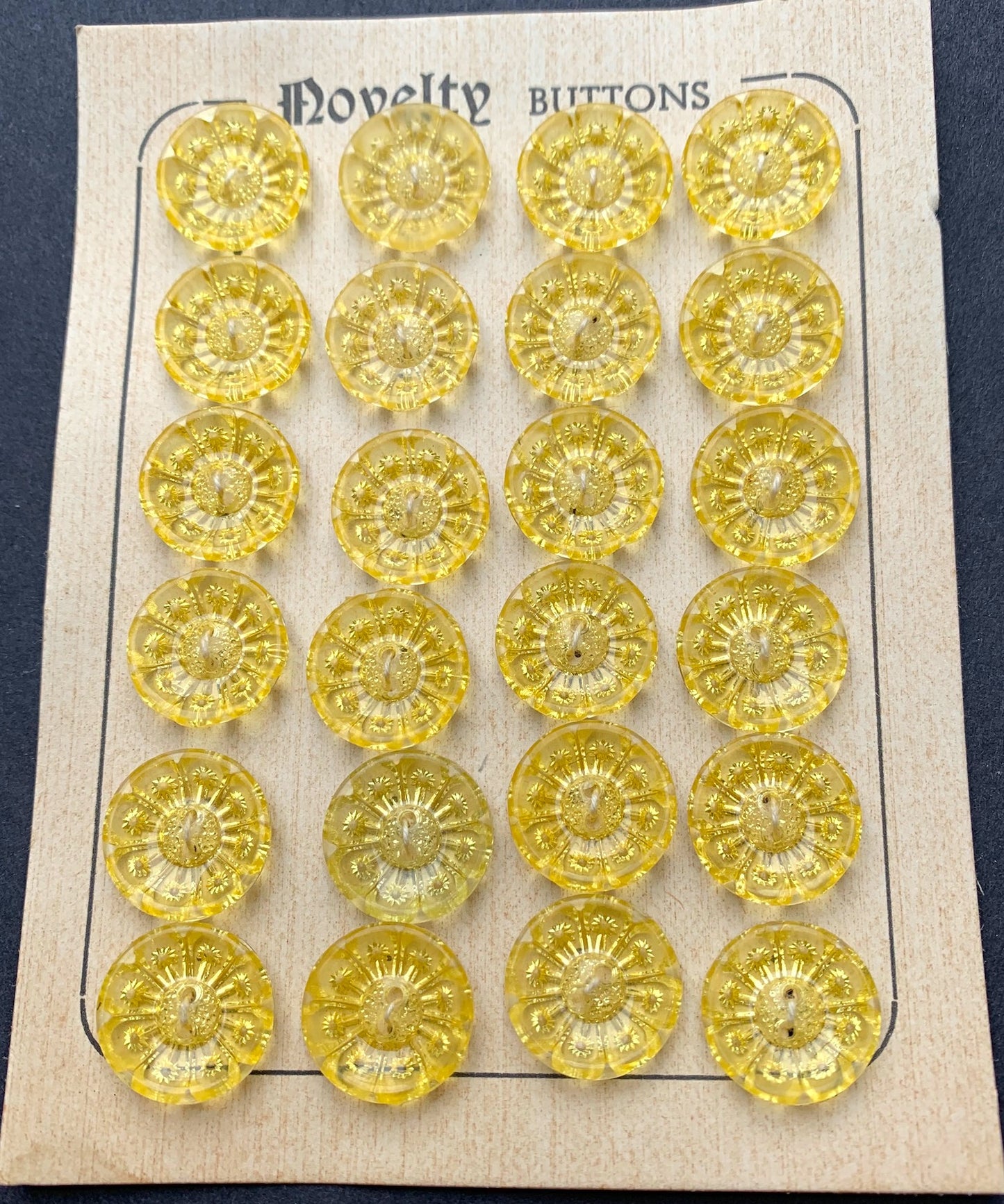 Golden Yellow Vintage Flower Buttons - Different sizes and quantities 1.2cm, 1.5cm, 1.8cm, 2cm
