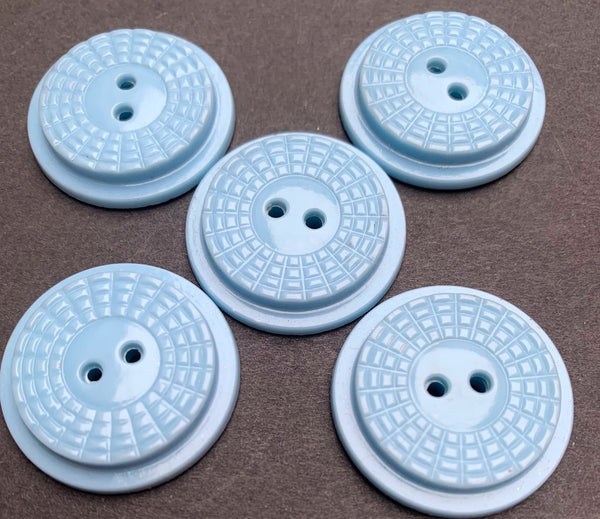 5 Vintage Powder Blue 2.5cm Buttons.