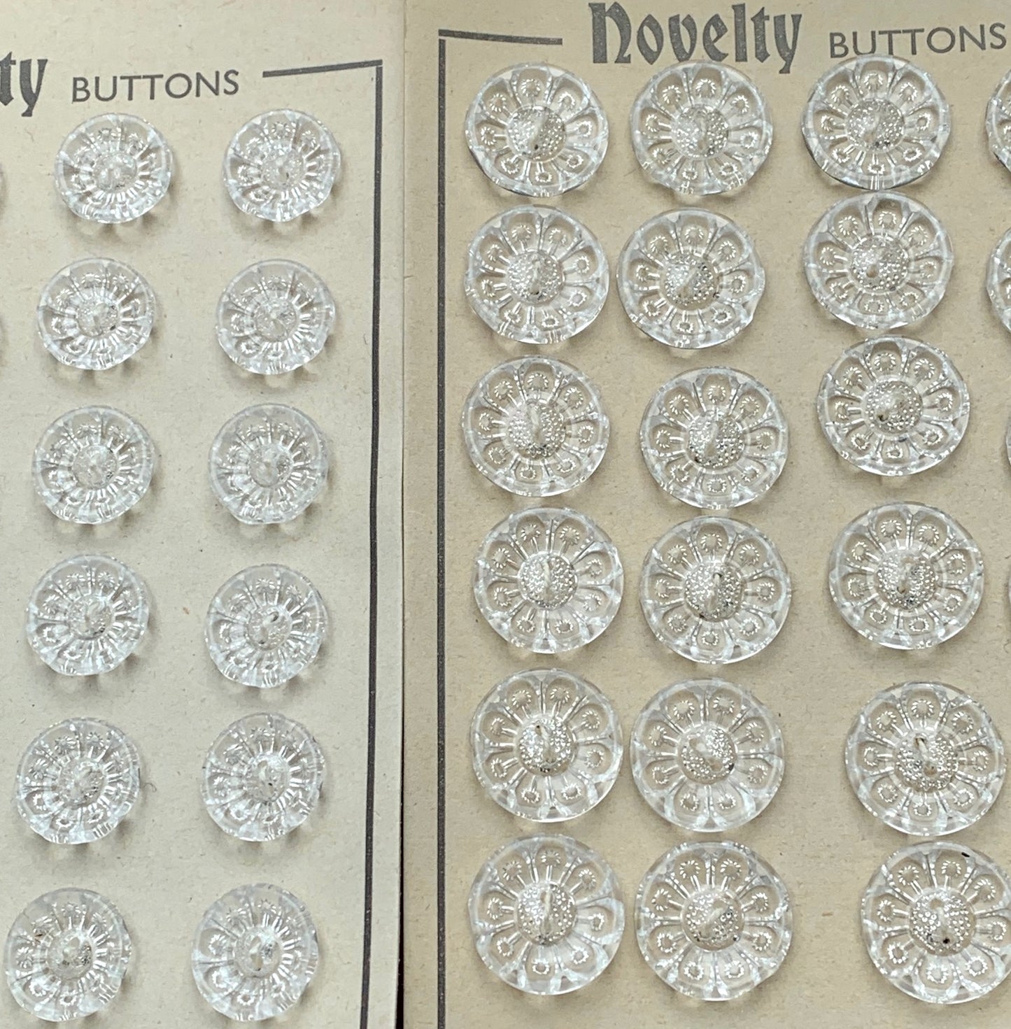 Sparkly Clear Vintage Starburst Flower Buttons - 1.2cm or 1.5cm
