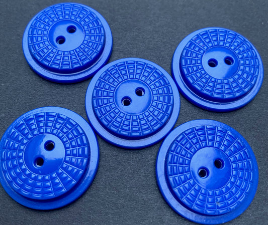 Vintage Electric Blue 2.5cm or 1.5cm Buttons.