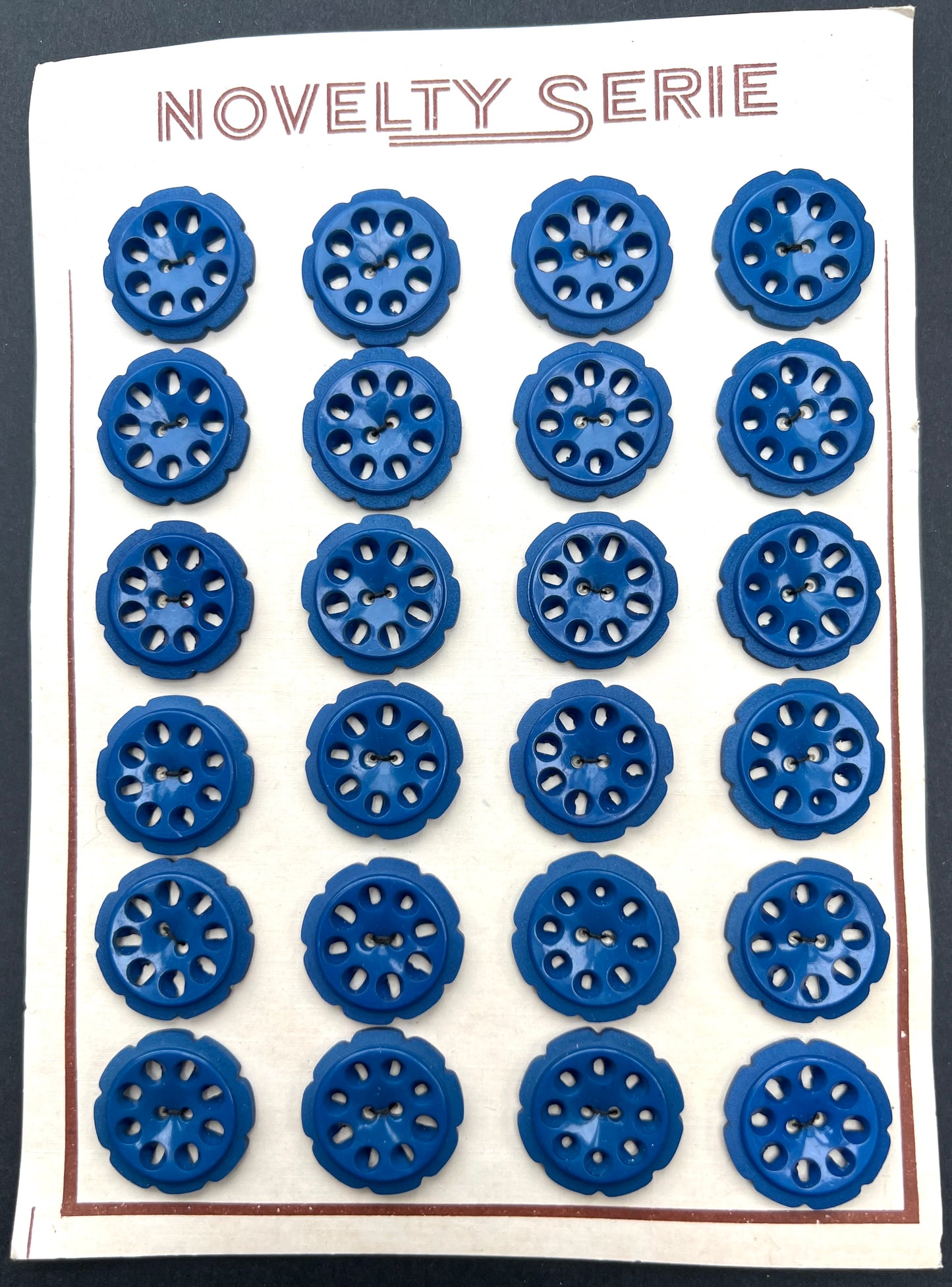 Deep Teal Blue 1.7cm or 2.2cm Vintage  Buttons - lots of 6 or cards of 12