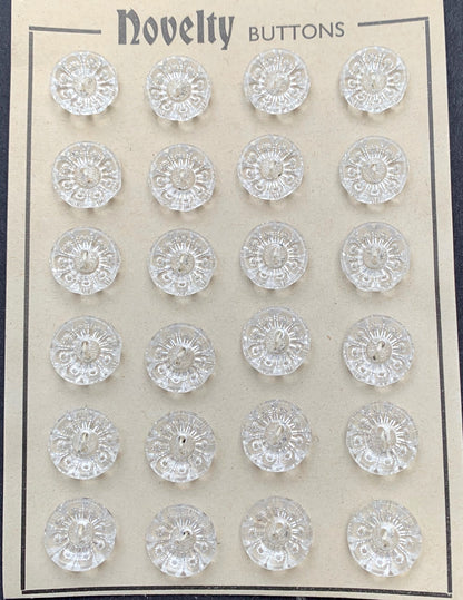Sparkly Clear Vintage Starburst Flower Buttons - 1.2cm or 1.5cm