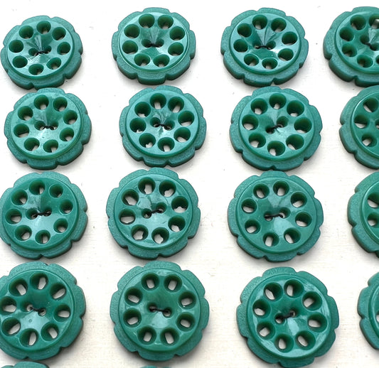 Dusty Turquoise Green 2.2cm Vintage French Buttons - 6 or 24