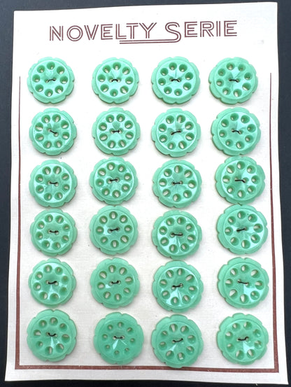 Cool Peppermint Green 2.2cm Vintage French Buttons - 6 or 24