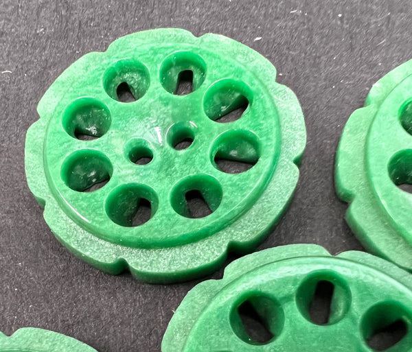 Glowing Forest Green 2.2cm Vintage French Buttons - 6 or 24