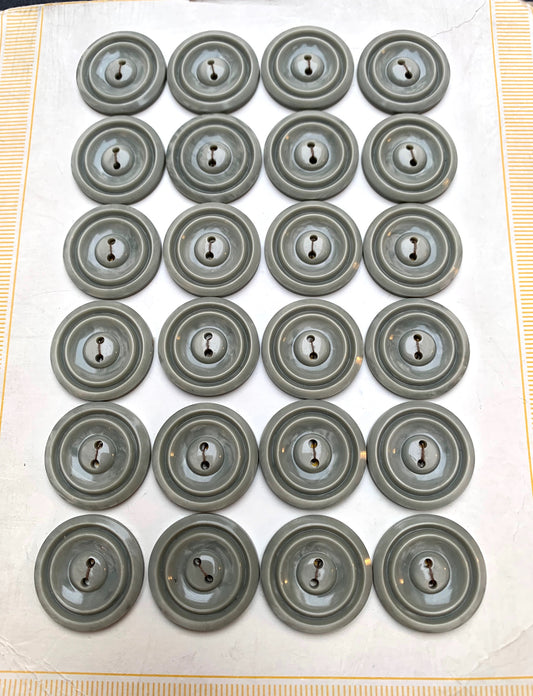 24 Shiny Good Honest Greeny Grey 2.2cm Buttons