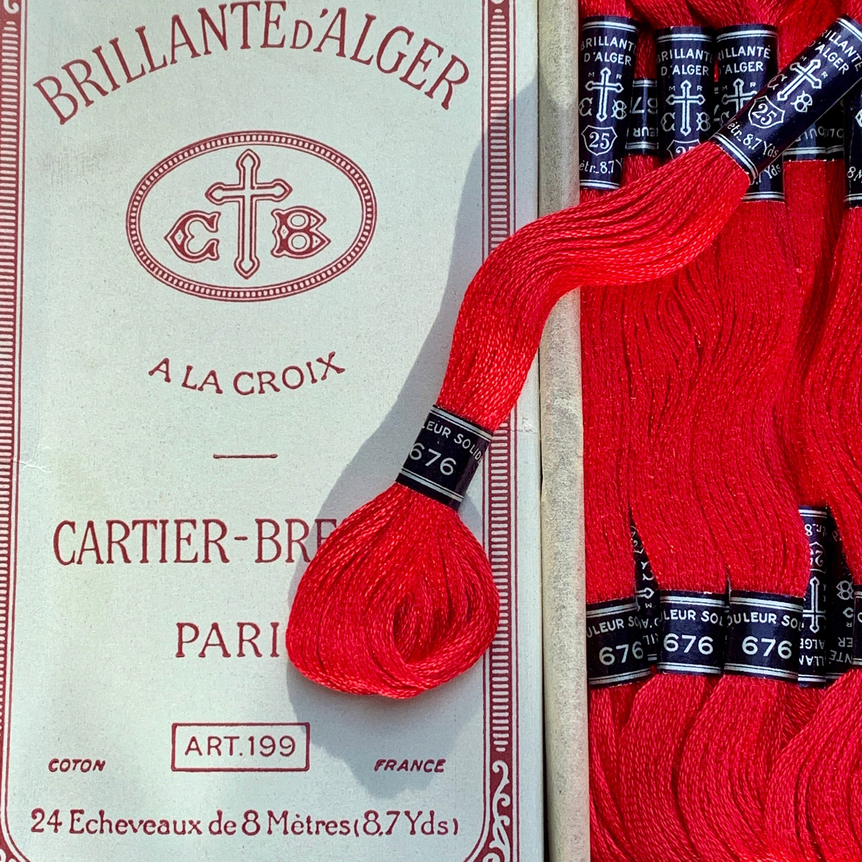 Vintage CARTIER BRESSONDeep Red 676 Cotton Embroidery Thread 24 skeins x 8m