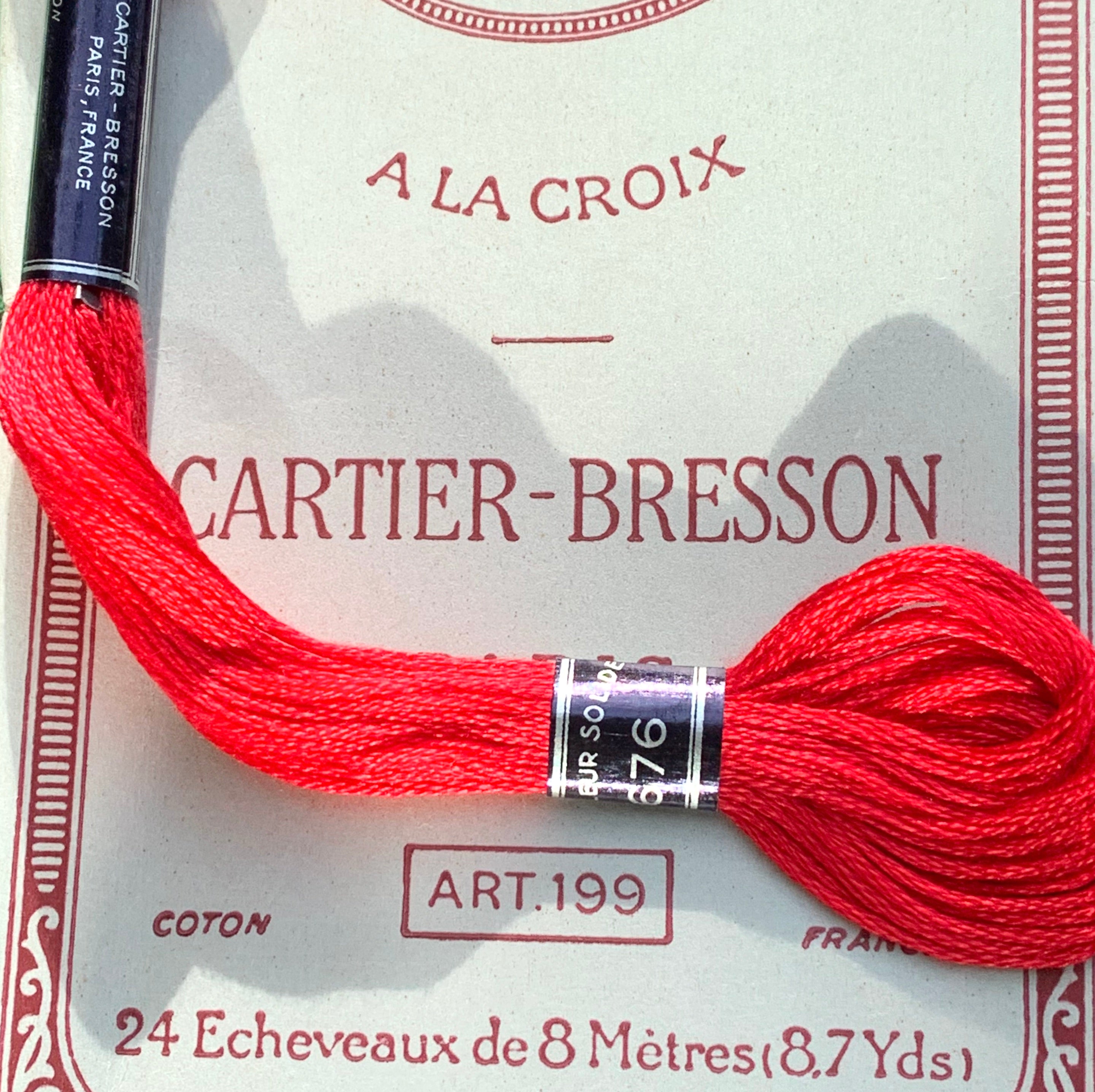 Vintage CARTIER BRESSONDeep Red 676 Cotton Embroidery Thread 24 skeins x 8m