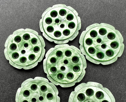 Shimmery Icy Green 2.2cm Vintage French Buttons - 6 or 24