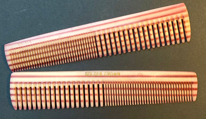 10  Vintage Stripy GOLDEN CROWN Graduated 12.5cm combs in Box -Old Shop Stock