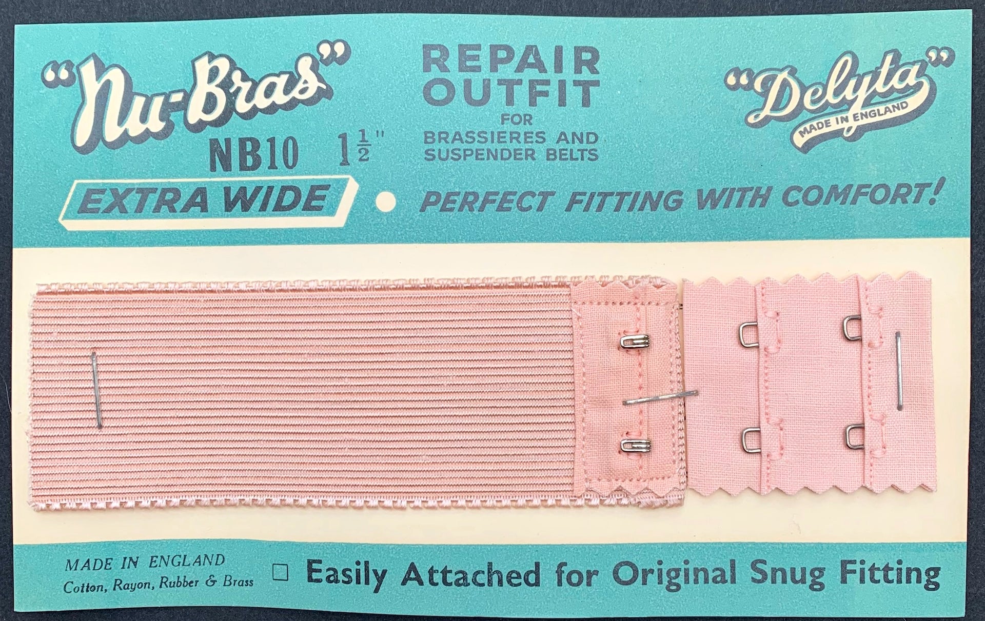 DOUBLE THE LIFE OF YOUR BRA -5 long 1.5 wide 1940s Brassiere Repair Kit