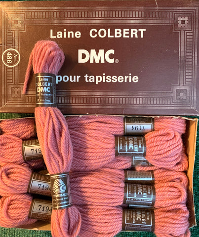 8.7yd Skein of Vintage French Pure Wool Dusty Pink Tapestry or Darning Wool