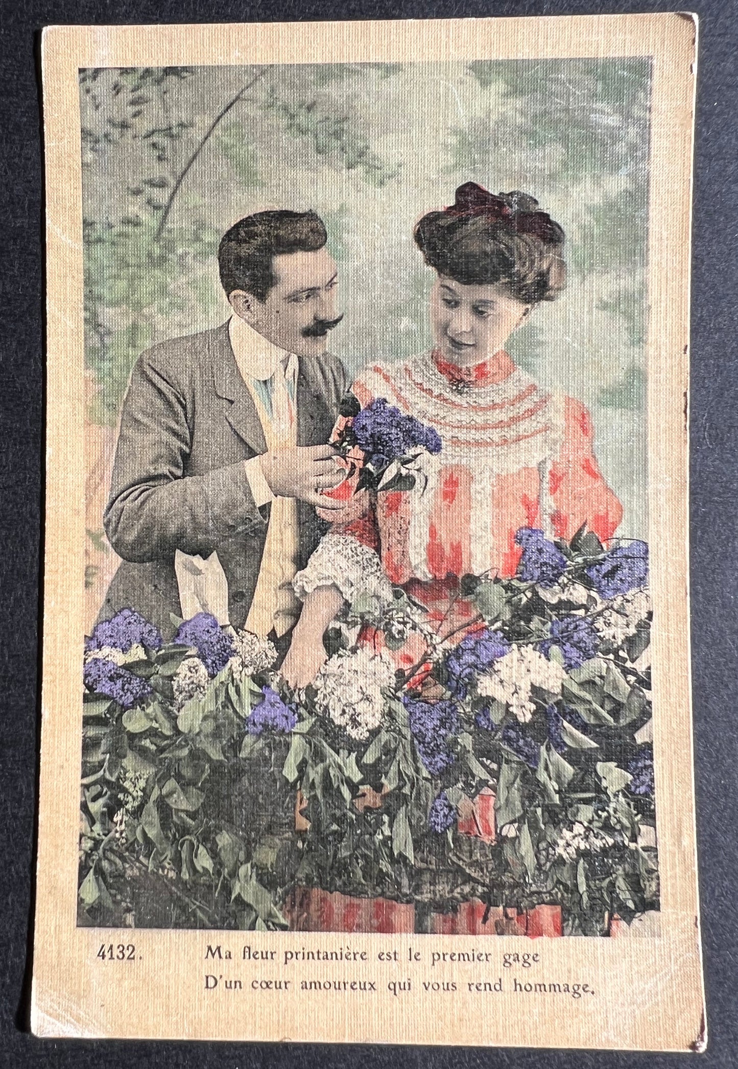 Well Presented Couple on this French Romantic Postcard